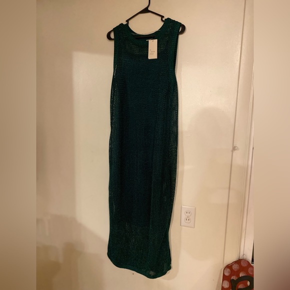 Women’s A new day tank dress knitted outer overlay dark green size large - Picture 3 of 3